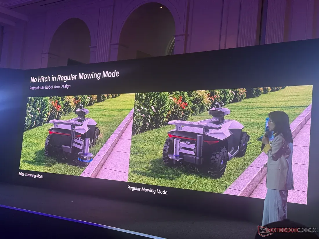 Ilustrasi 8502 Robot Pemotong Rumput Anthbot R7 Meluncur, Bawa Lengan AI Tr