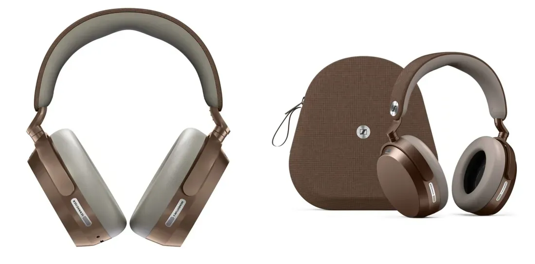Headphone Sennheiser Momentum 5 warna Bronze dengan bantalan cokelat muda