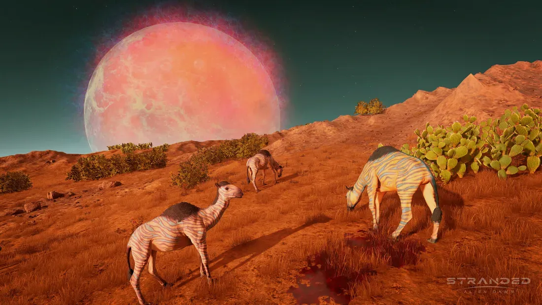 Fauna planet asing dalam game Stranded Alien Dawn
