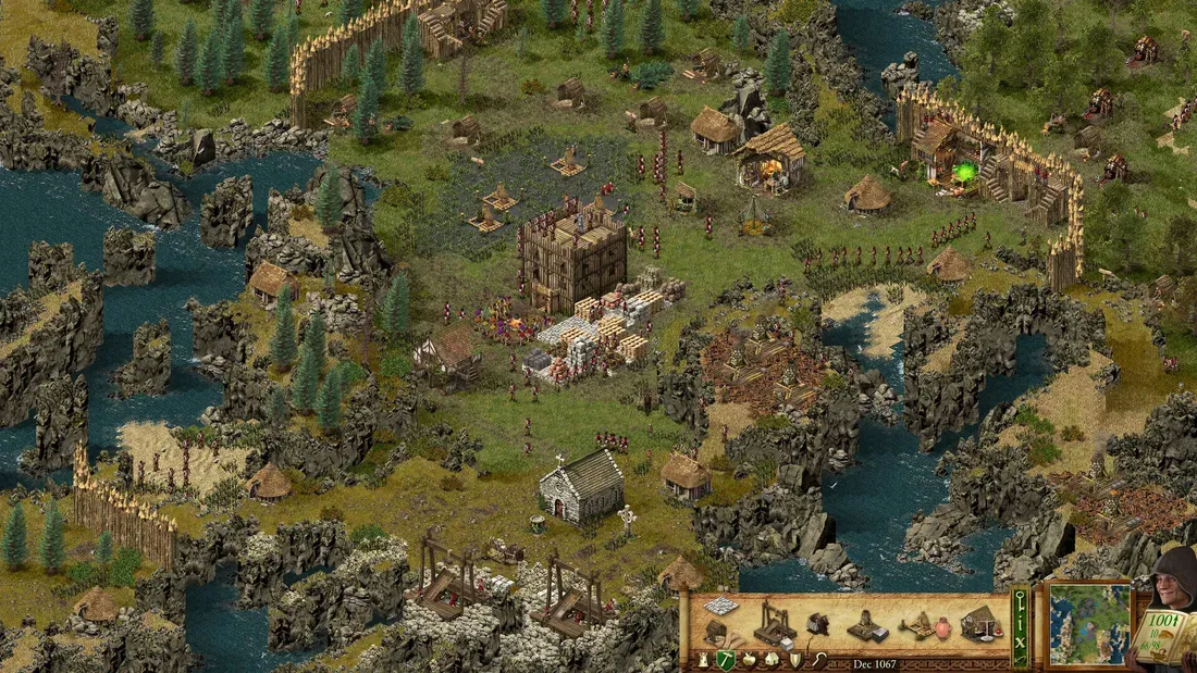 Aksi pertempuran pengepungan benteng dalam Stronghold Definitive Edition