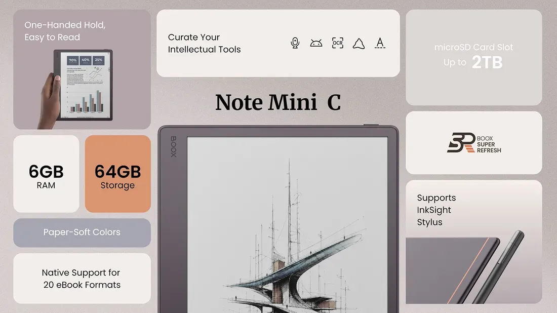 Foto tampilan multi-monitor dan display Tablet Warna Seukuran iPad Mini Ini Bawa Layar E Ink dan Android 16