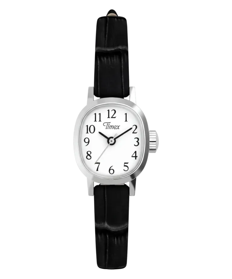 Timex Cavatina Mini varian perak dan tali hitam TW2Y87800