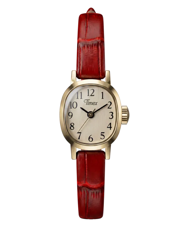 Timex Cavatina Mini varian emas dan tali merah TW2Y87900