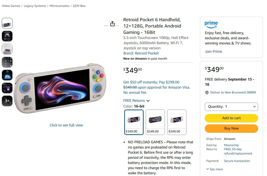 Ilustrasi retroid pocket 6 12gb version amazon Usung RAM 12GB, Handheld Retroid Pocket 6 Kini Dijual Resmi