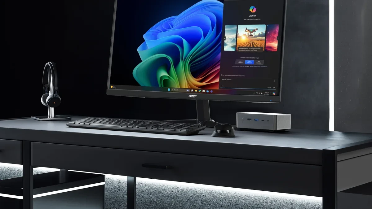 Desain Acer Veriton RI110 AI Mini Workstation ringkas bertenaga Intel Panther Lake
