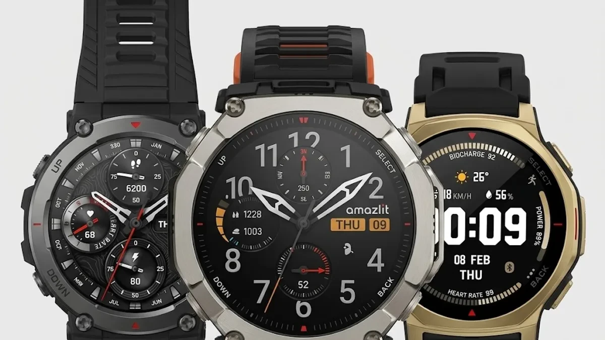 Smartwatch outdoor Amazfit T-Rex series dengan layar tangguh untuk navigasi dan olahraga