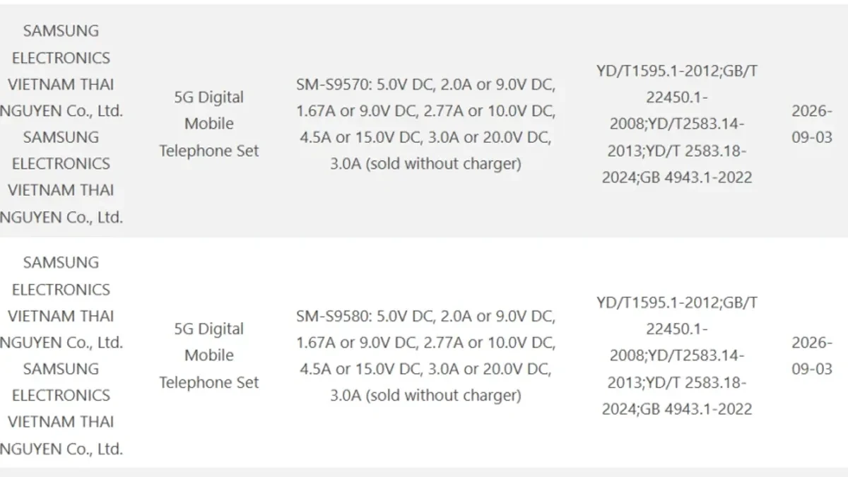 Bocoran sertifikasi Samsung Galaxy S27 Pro dan S27 Ultra dengan fast charging 60W
