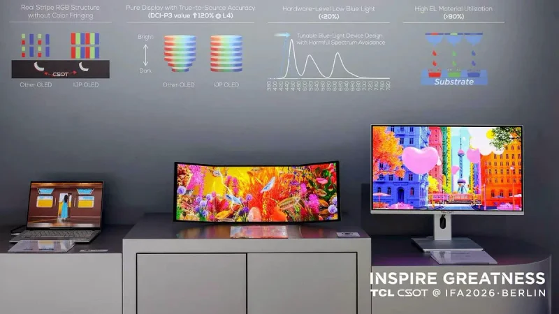 Bawa Layar Tri-Fold 28 Inci Setipis 4,4 mm, TCL Unjuk Inovasi IJP OLED Baru