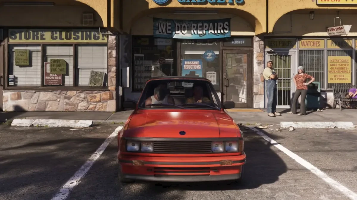 Cuplikan adegan karakter dan NPC dalam trailer GTA 6 karya Rockstar Games