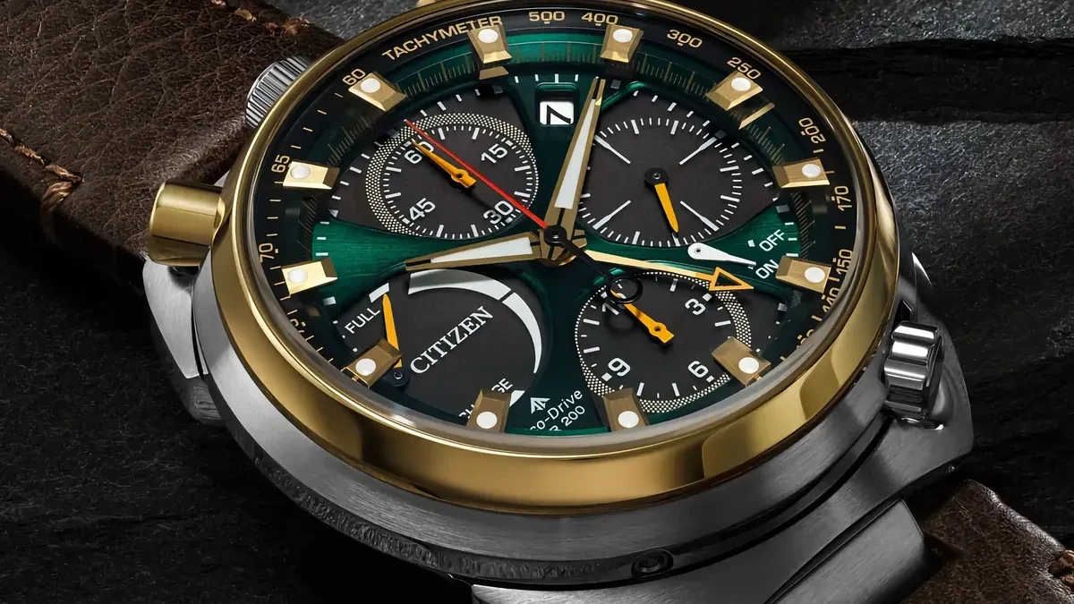 Jam tangan Citizen Promaster Tsuno Chrono Racer AV0104-06W edisi terbatas warna hijau
