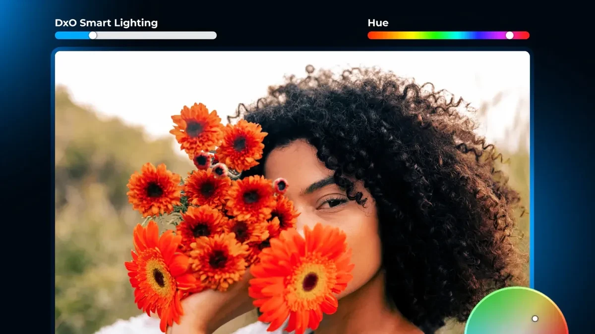 Tampilan antarmuka pemrosesan foto DxO PhotoLab 10 dengan fitur AI masking