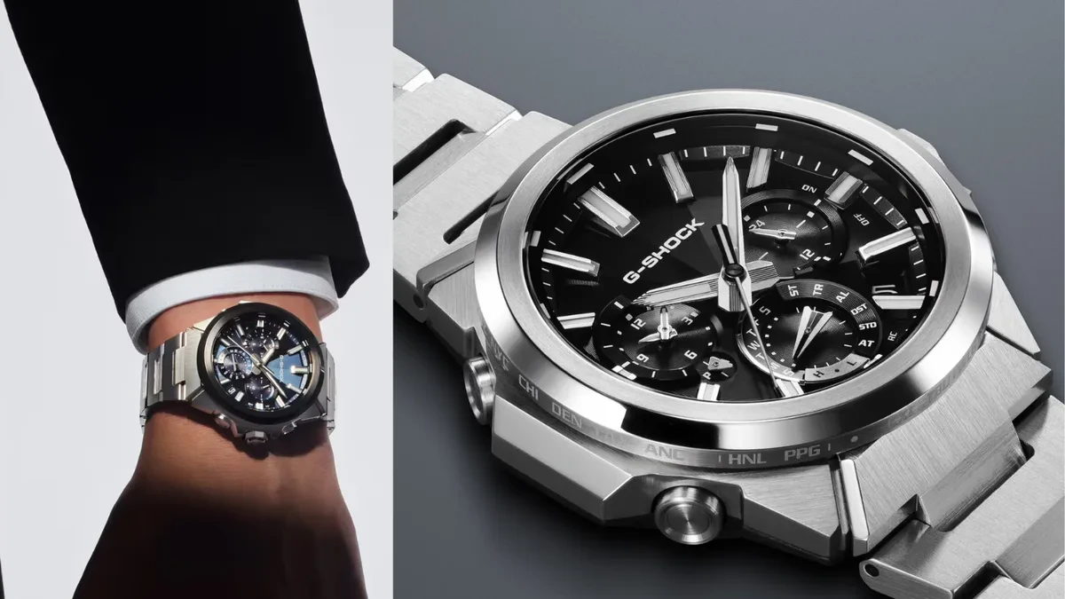 Jam tangan Casio G-Shock G-Steel GST-W1000 dengan bezel logam 4 komponen dan kaca safir