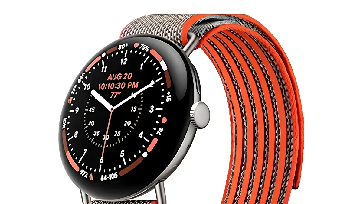 Google Pixel Watch 5 edisi khusus Stephen Curry dengan bodi Satin Pyrite dan tali jam Rye