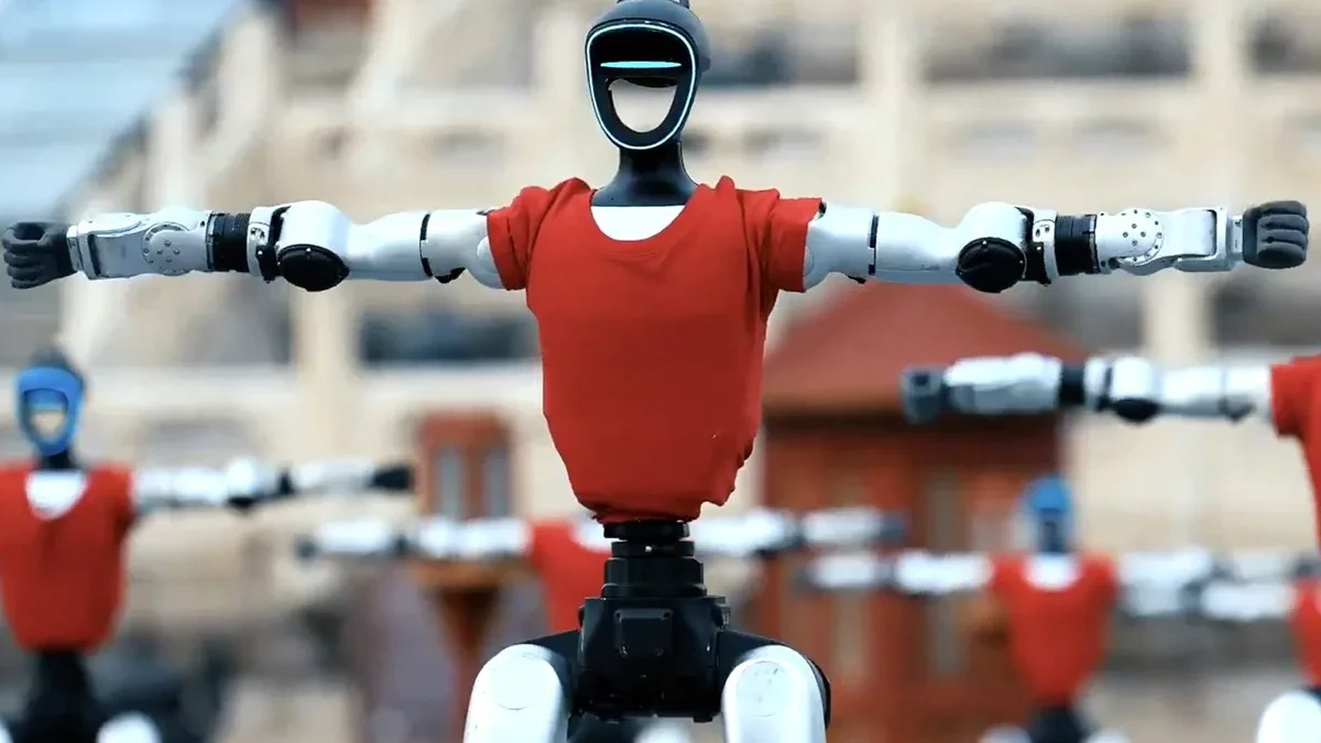 Robot humanoid Unitree dalam peragaan demonstrasi pergerakan