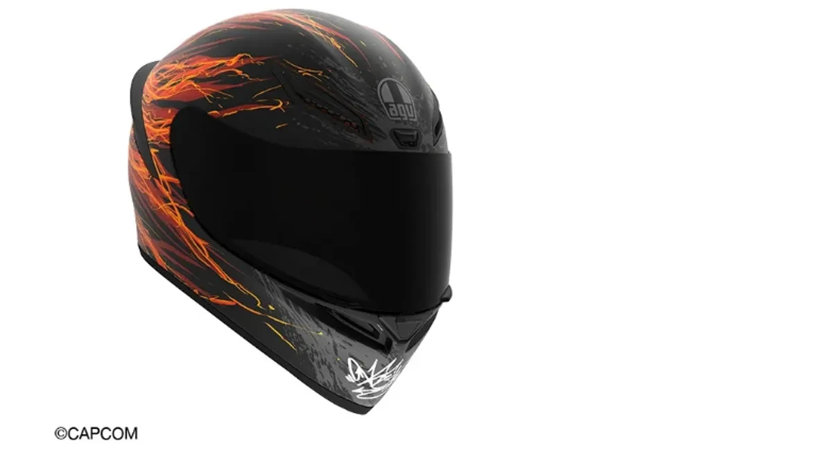 Helm AGV K1 S edisi Ken Street Fighter 6