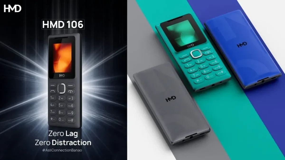 Ponsel HMD 106 2G dengan desain minimalis