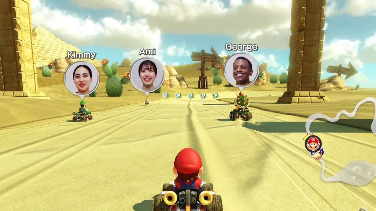 Karakter Mario Kart 8 Deluxe berlomba di sirkuit dengan peningkatan grafis Nintendo Switch 2