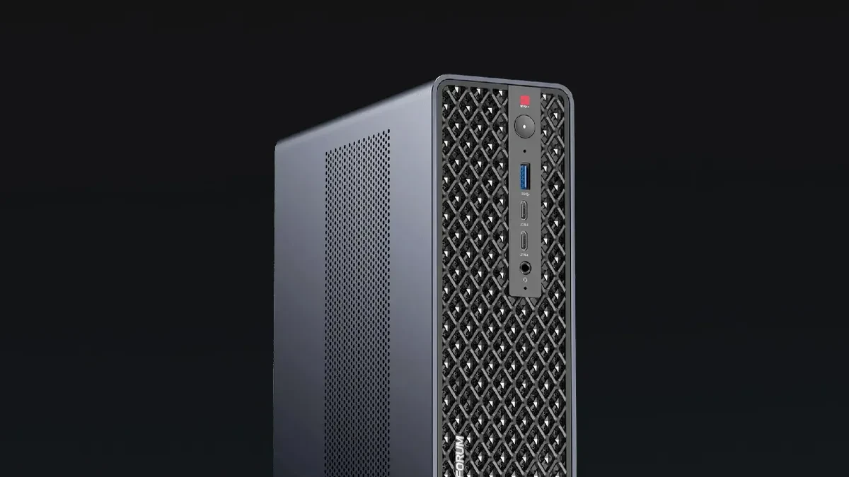 Bagian depan Mini PC Minisforum MS-S1 Max-P495
