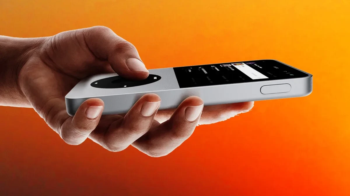 Tampilan depan pemutar musik Sudo mirip iPod Classic