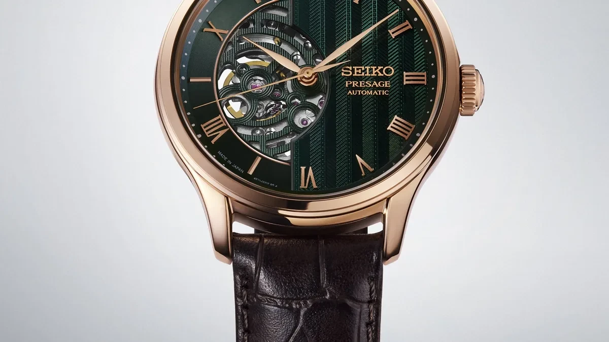 Jam tangan Seiko Presage Japanese Garden HCB007 dan HCB008 dengan dial skeletonized open-heart