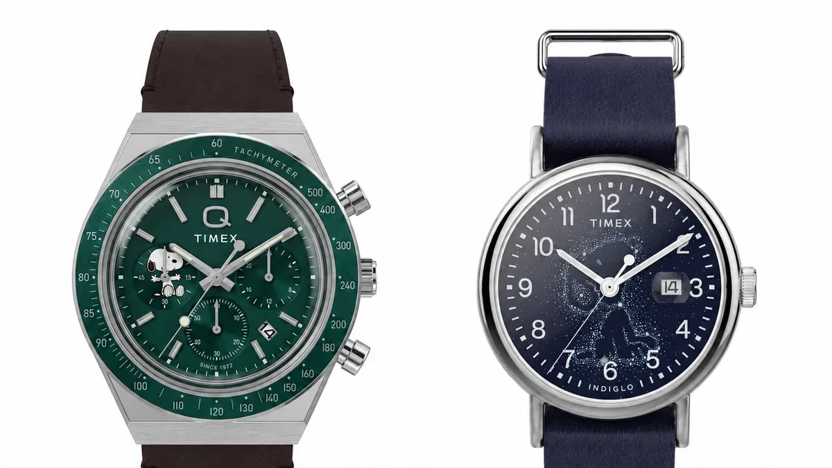 Jam tangan Timex edisi Peanuts Snoopy dengan desain astronomi