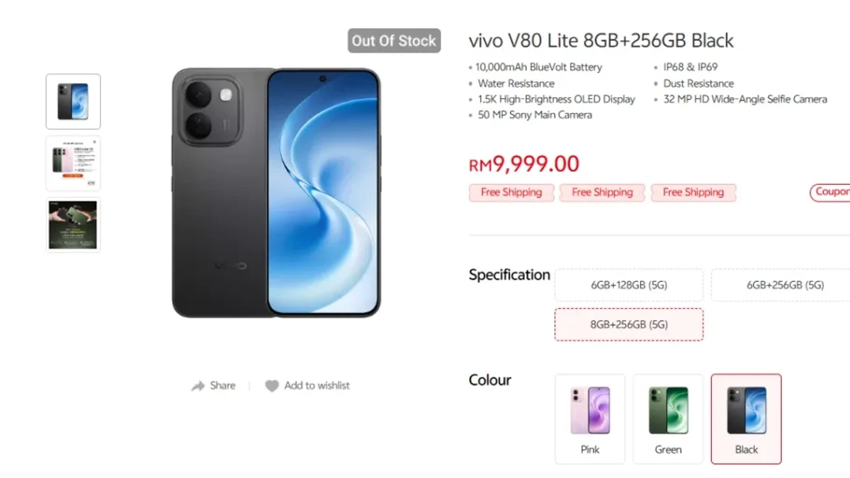 Perkiraan desain dan opsi warna Vivo V80 Lite 5G