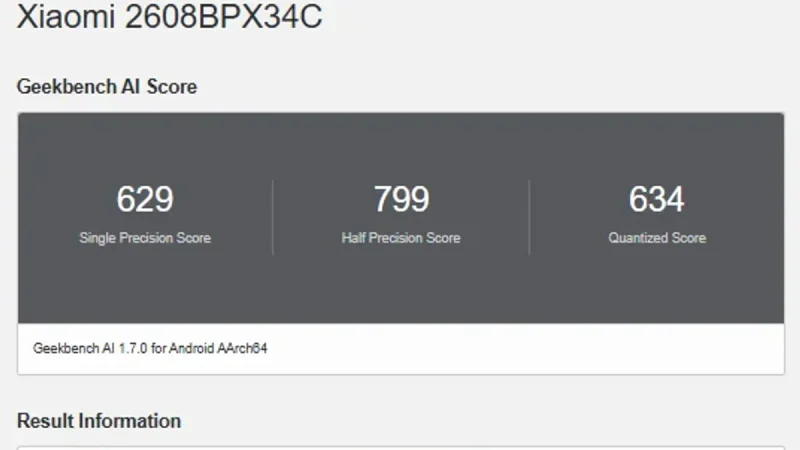 Xiaomi 18 Fold Tampak di Geekbench AI Usung Chipset 3nm Xring O3