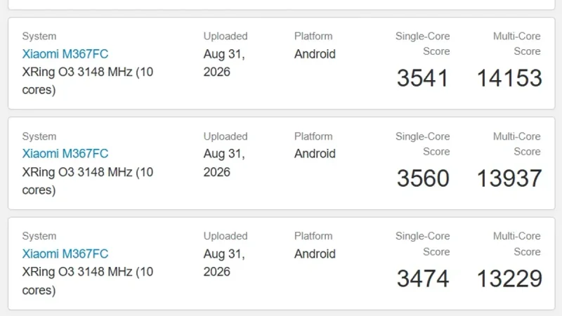 Xiaomi Xring O3 Tembus Skor Multi-Core 14 Ribu di Geekbench dengan CPU 10-Core