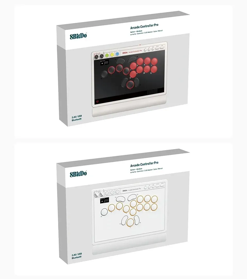 Pilihan warna N Edition dan White Edition pada 8BitDo Arcade Controller Pro