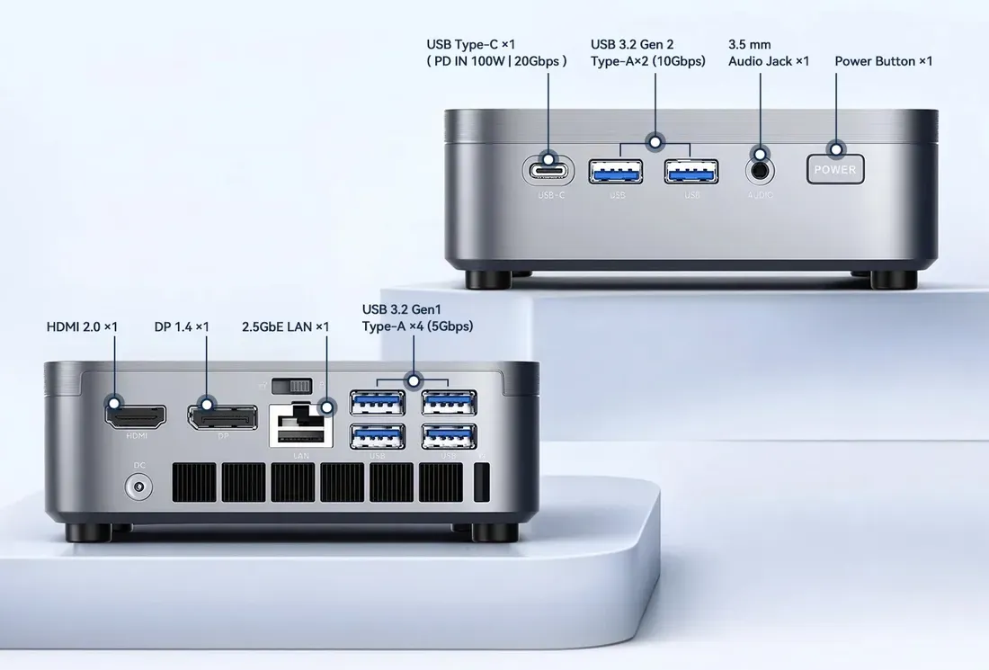 Konfigurasi port mini PC Acemagic K5