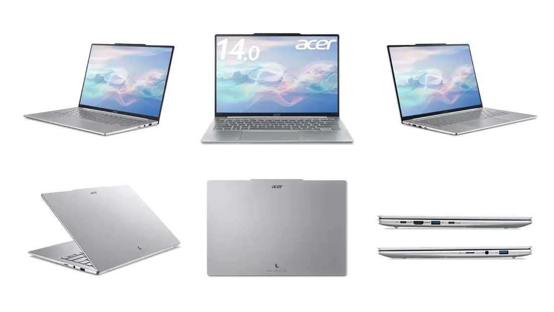 Sisi bawah dan konstruksi bodi tipis 14,9 mm Acer Swift Air 14