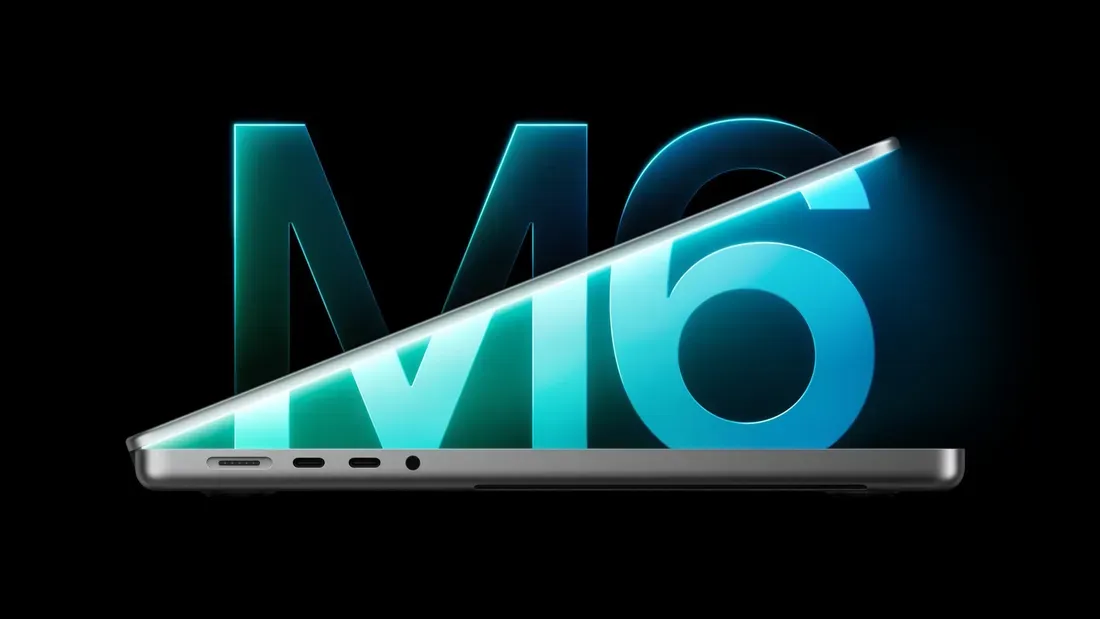 Bodi samping Apple MacBook Pro M6 14 inci yang memperlihatkan kelengkapan port Thunderbolt 4 dan MagSafe 3