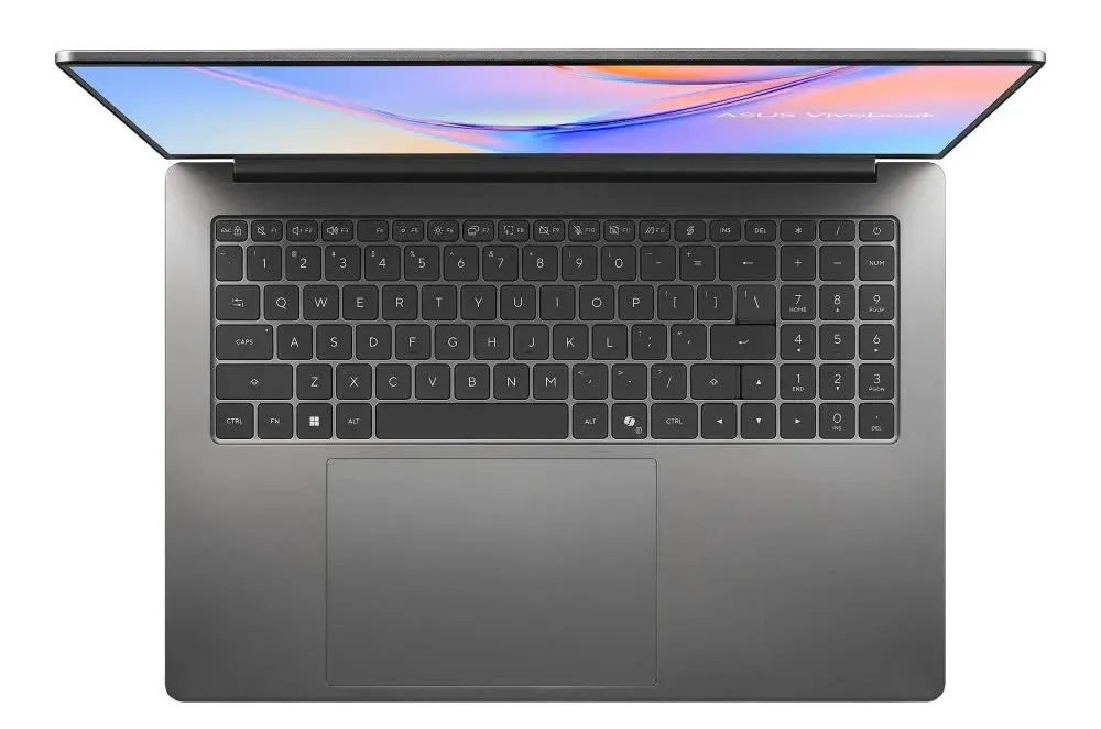 Tata letak keyboard dan touchpad ASUS Vivobook S16 dari atas