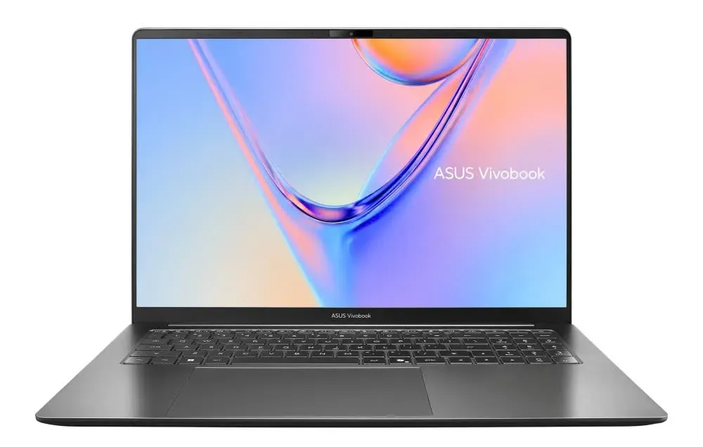 Tampilan depan laptop ASUS Vivobook S16 dengan layar terbuka