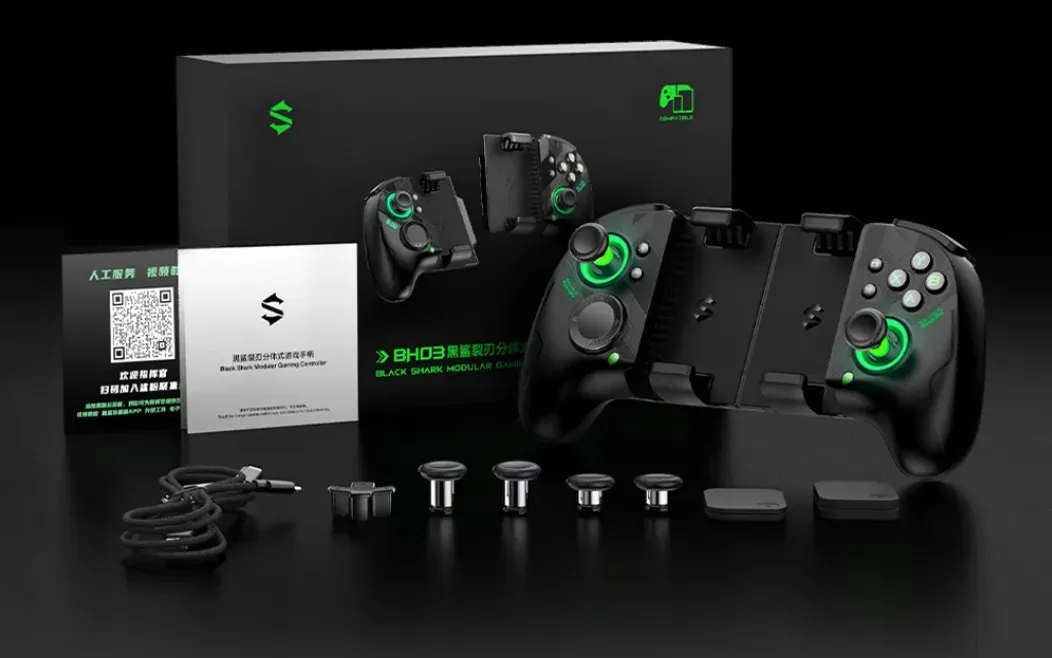 Kotak kemasan dan aksesori Black Shark Rift Split Controller