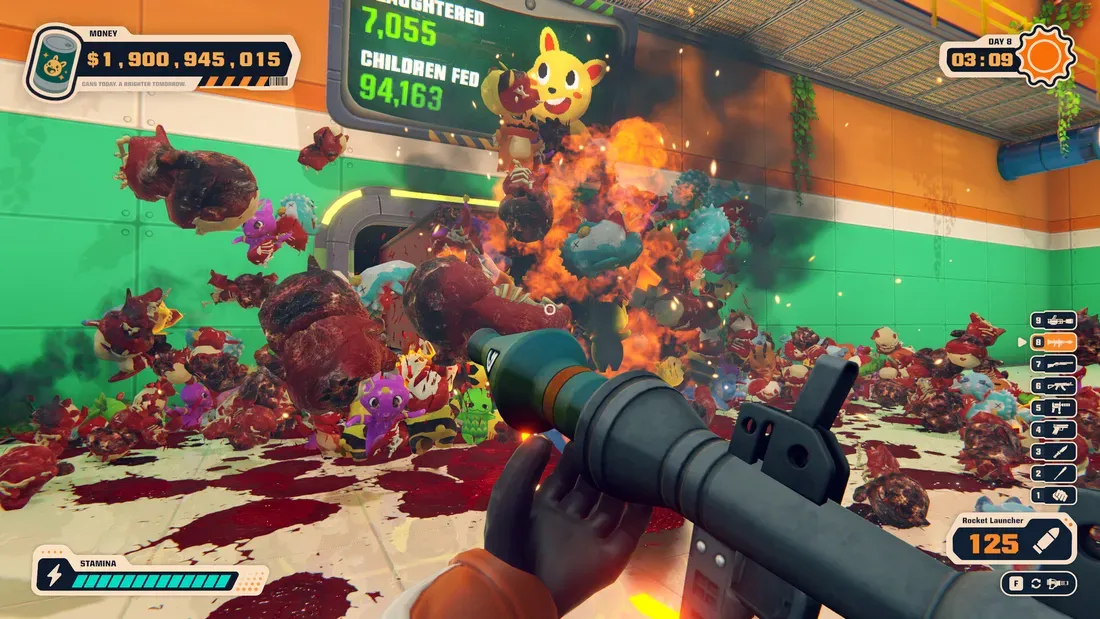 Aksi penggunaan peluncur roket dalam game Can 'Em All