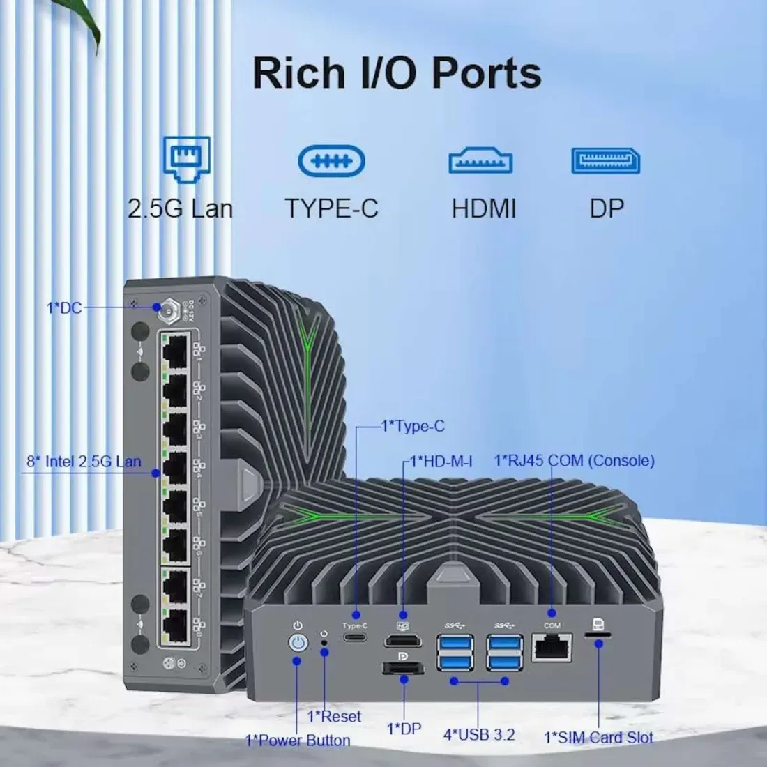 Susunan port I/O dan port jaringan Fastcalc X8B
