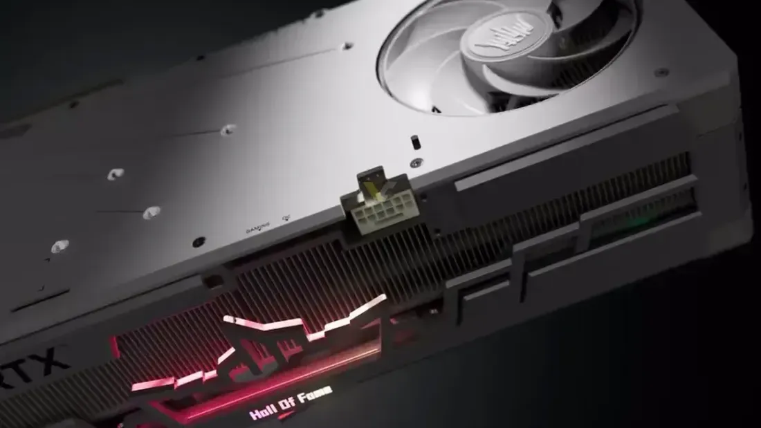 Konektor daya 12V-2x6 di tepi atas Galax RTX 5080 HOF Extreme