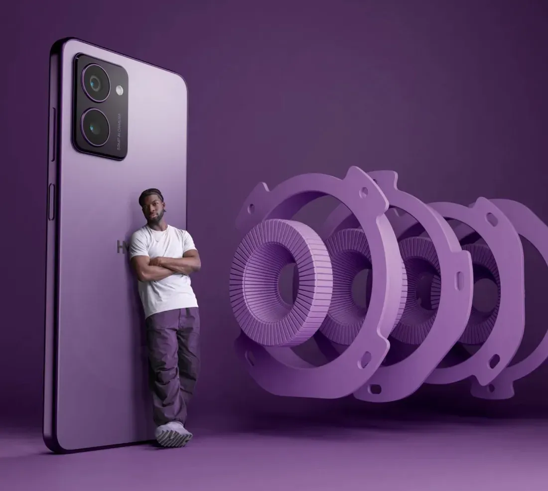 Smartphone HMD Pulse Pro tampak belakang dan depan