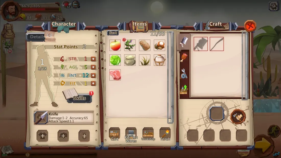 Sistem inventaris dan crafting game Home Behind