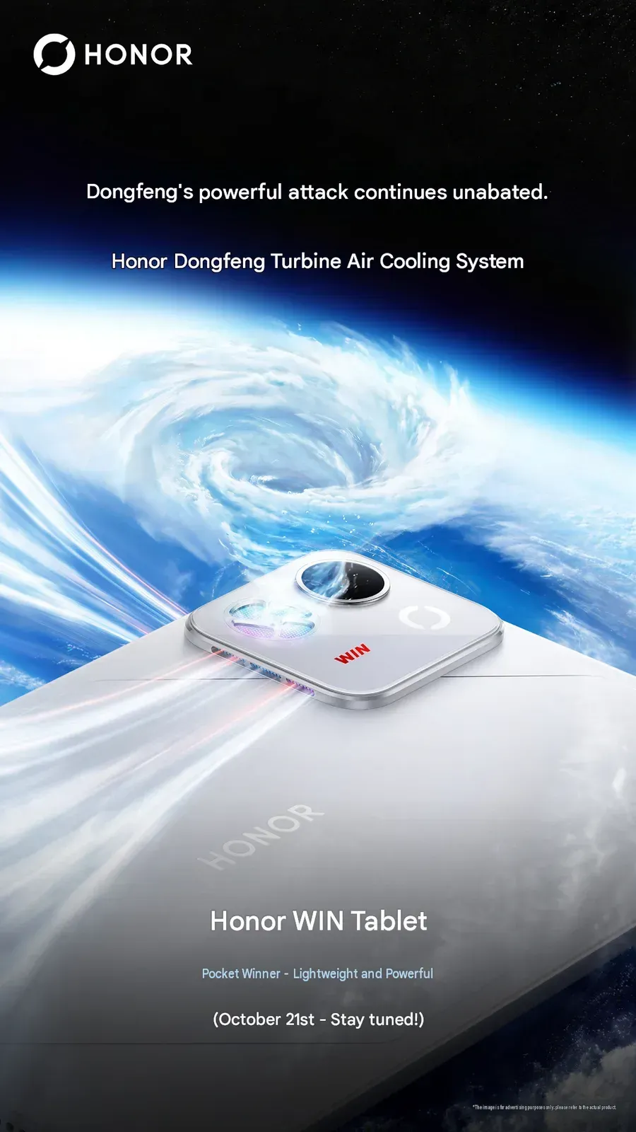 Sistem pendingin aktif Honor Win Tablet