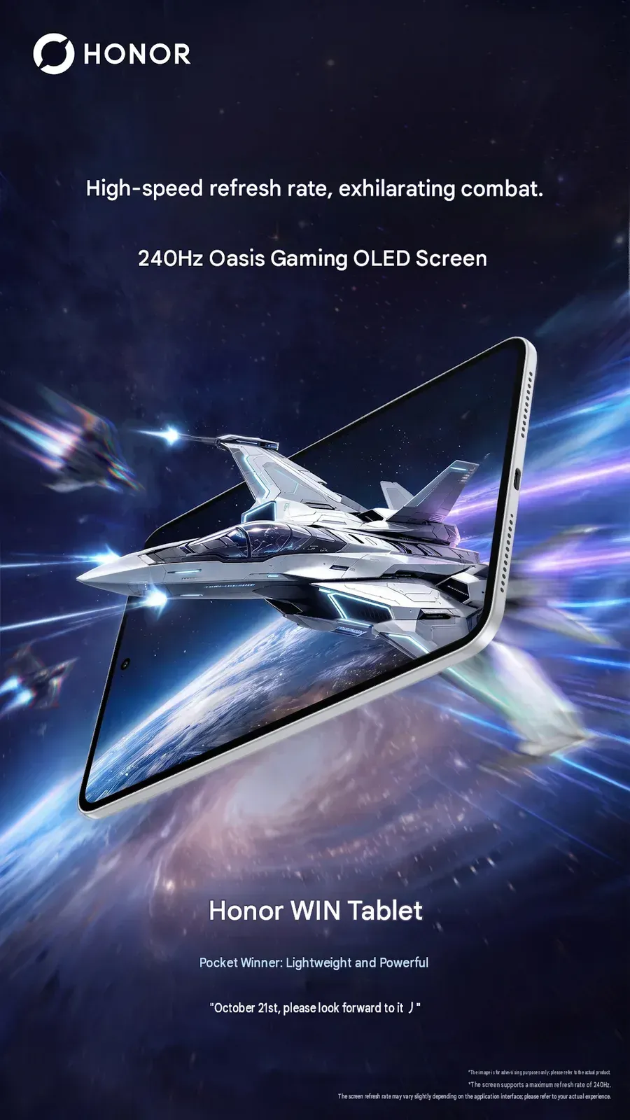 Layar OLED 240Hz Honor Win Tablet