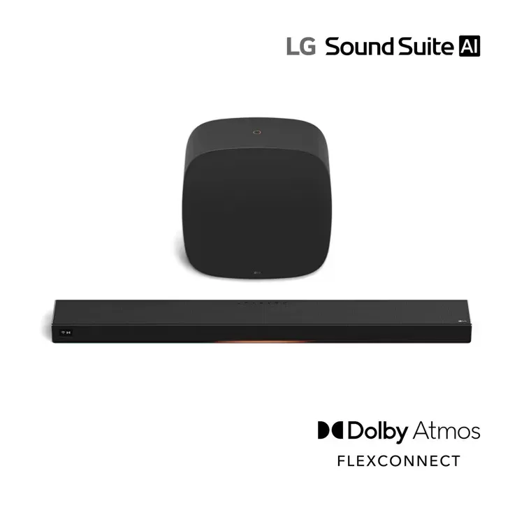 Soundbar H7 bersanding dengan subwoofer W7