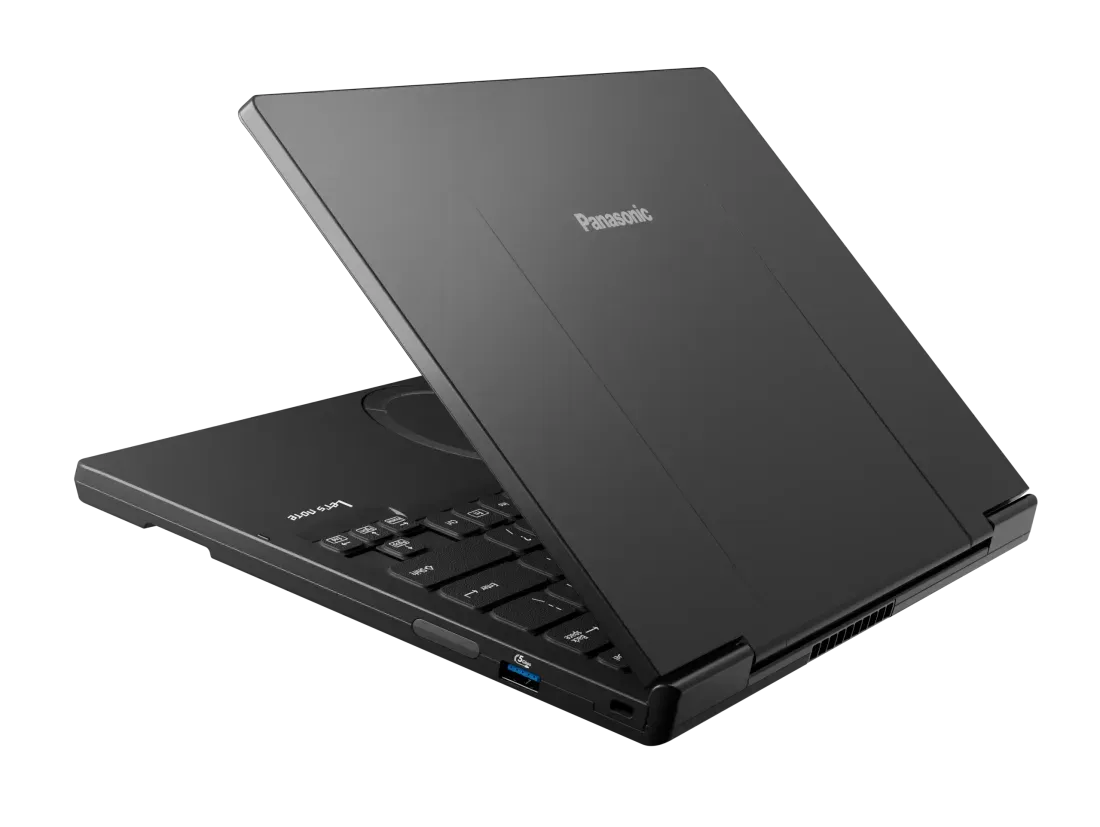 Tampak belakang laptop Panasonic Let's Note FC7 yang kokoh dan tahan banting