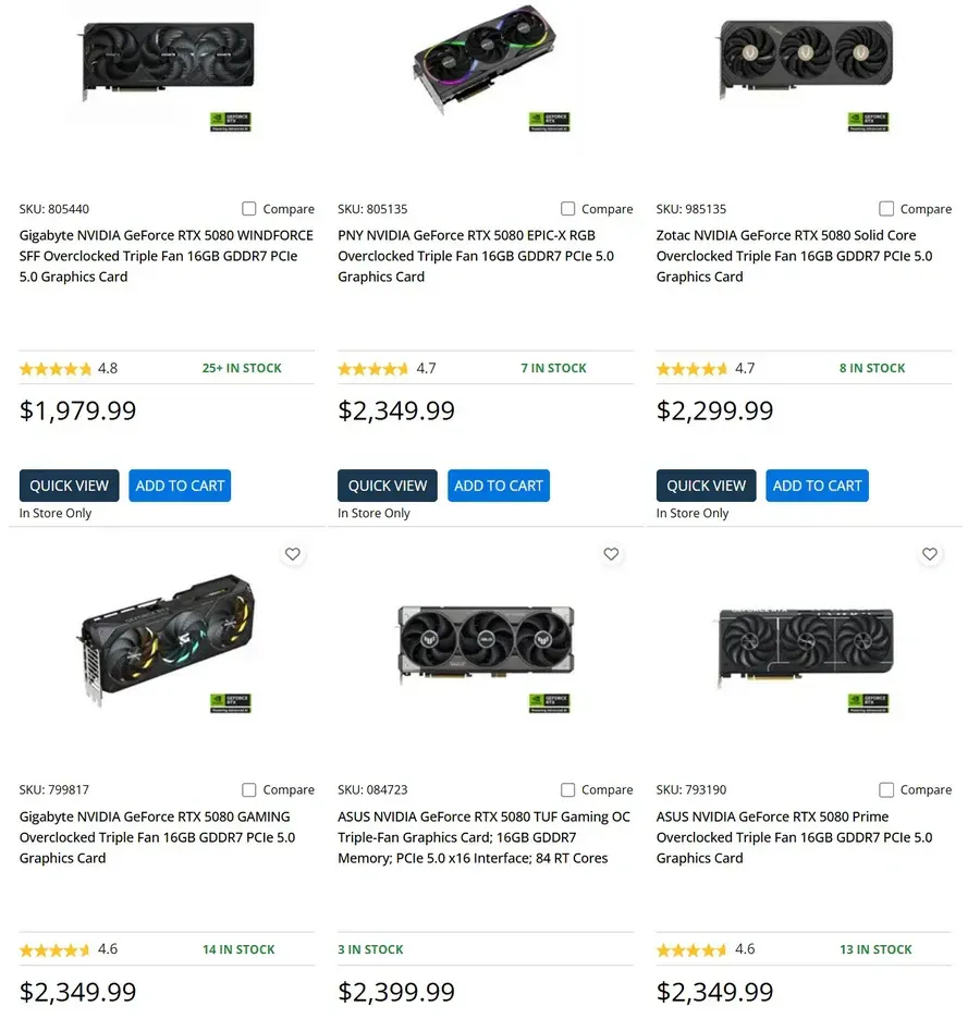 Daftar harga varian kustom Nvidia GeForce RTX 5080 dari Asus dan MSI