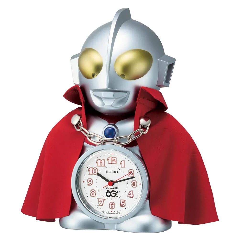 Detail bagian depan jam alarm Seiko Ultraman
