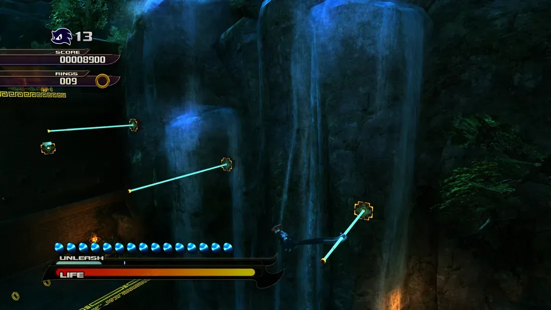 Tangkapan layar Sonic Unleashed Recompiled menunjukkan aksi Werehog melawan musuh