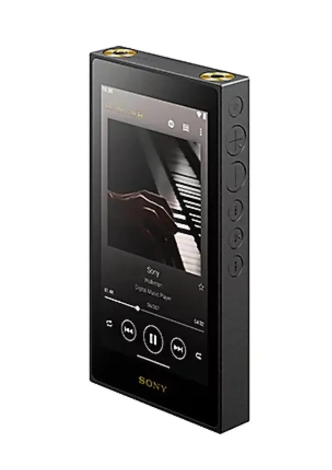 Sisi tombol kontrol dan port audio Sony Walkman NW-ZX900