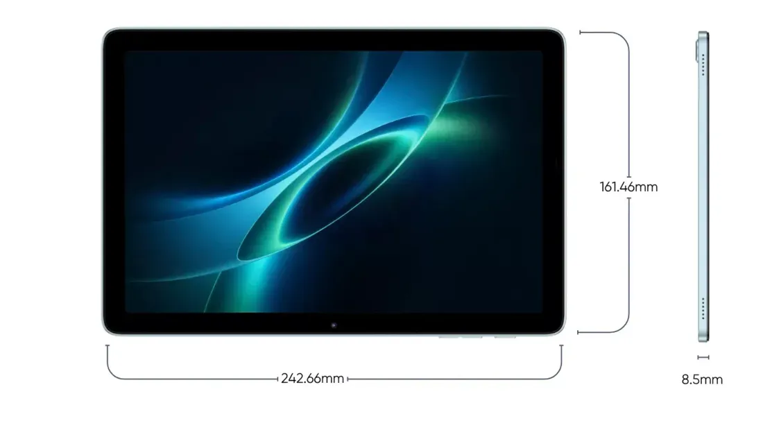 Samping bodi dan dimensi tablet TechLife Pad Neo SE