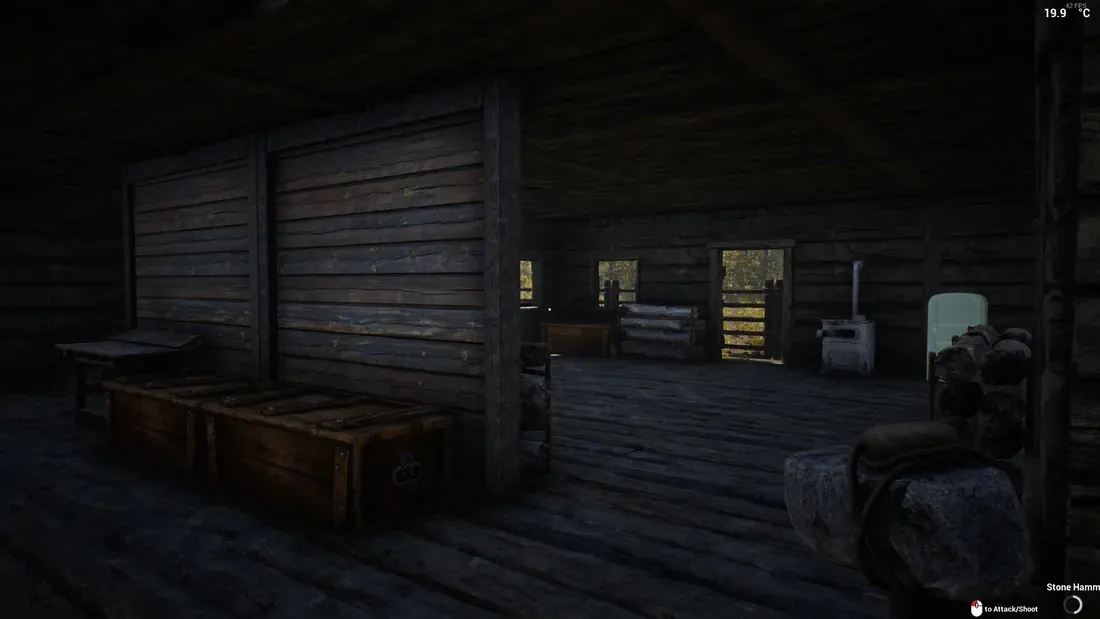 Bangunan rumah bertingkat kayu dalam game The Infected